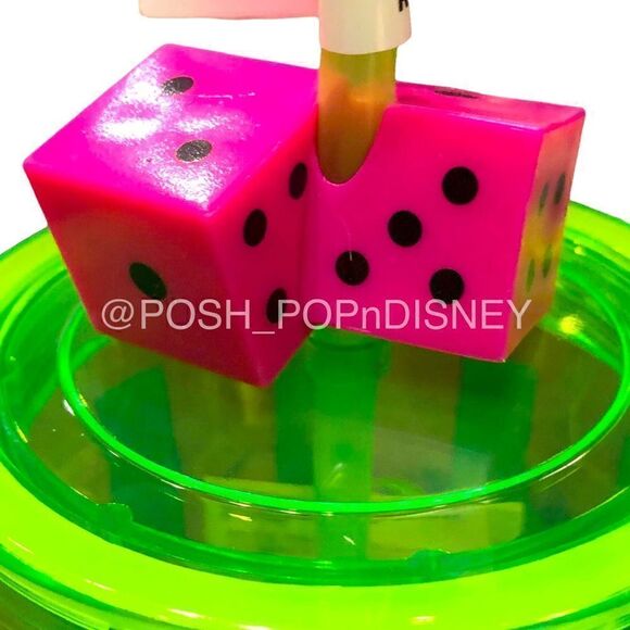 Oogie boogie green tumbler cup with pink dice topper cup lights up - Picture 3 of 3